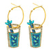 Wholesale alloy drink shape earrings JDC-ES-JQ225 Earrings 佳琪 blue Wholesale Jewelry JoyasDeChina Joyas De China