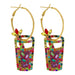 Wholesale alloy drink shape earrings JDC-ES-JQ225 Earrings 佳琪 color Wholesale Jewelry JoyasDeChina Joyas De China