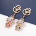 Bulk Jewelry Wholesale alloy drip oil-encrusted drill cow cartoon keychains JDC-KC-CL004 Wholesale factory from China YIWU China