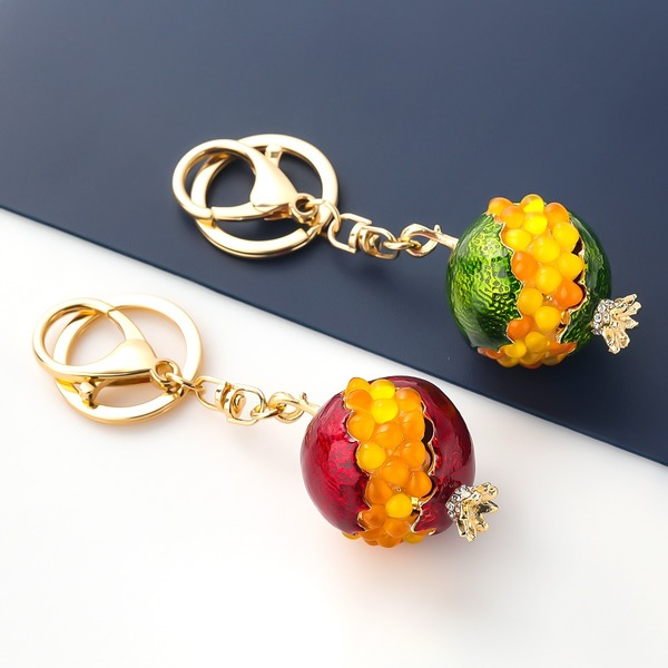 Bulk Jewelry Wholesale alloy drip resin pomegranate keychains JDC-KC-CL002 Wholesale factory from China YIWU China
