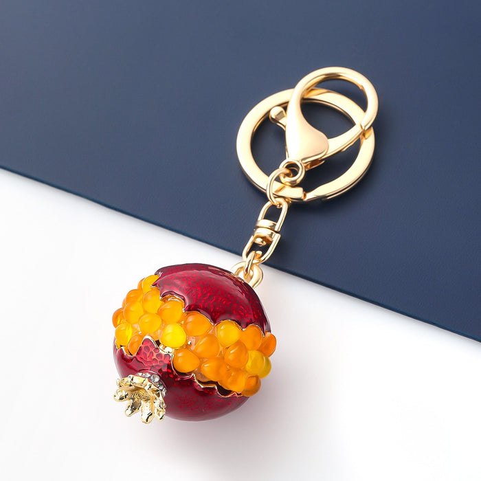 Bulk Jewelry Wholesale alloy drip resin pomegranate keychains JDC-KC-CL002 Wholesale factory from China YIWU China