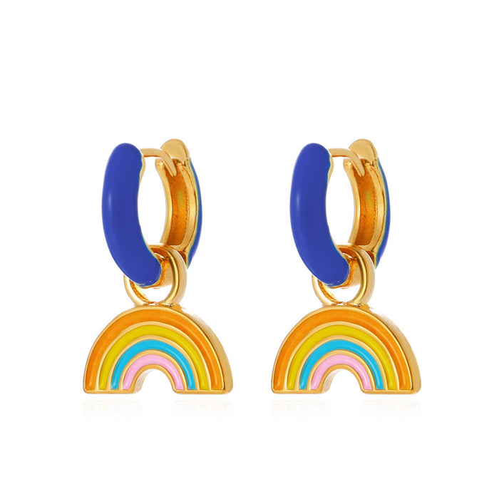 Wholesale alloy dripping rainbow earrings JDC-ES-D543 Earrings JoyasDeChina 03kc sapphire blue Wholesale Jewelry JoyasDeChina Joyas De China