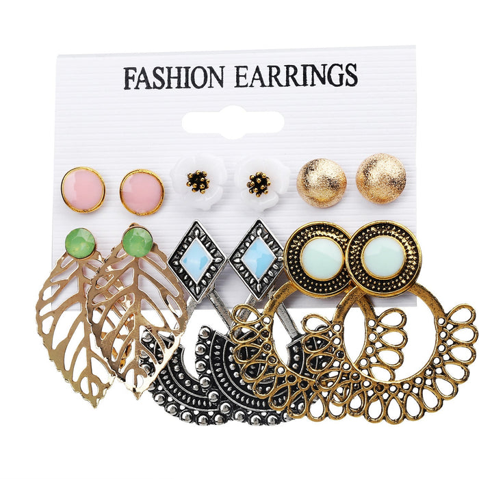 Wholesale Alloy drop flower earrings JDC-ES-F615 Earrings 韩之尚 11-06 Wholesale Jewelry JoyasDeChina Joyas De China