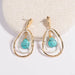 Wholesale Alloy drop laminated Turquoise Earrings JDC-ES-NM007 Earrings 诺铭 Wholesale Jewelry JoyasDeChina Joyas De China