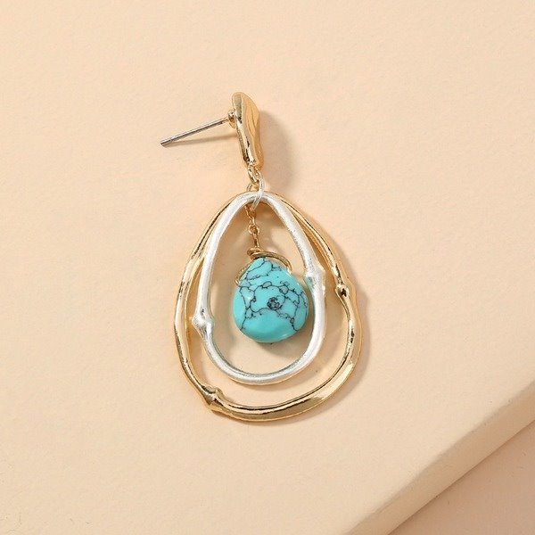 Wholesale Alloy drop laminated Turquoise Earrings JDC-ES-NM007 Earrings 诺铭 Wholesale Jewelry JoyasDeChina Joyas De China