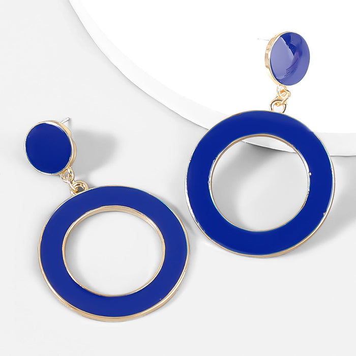 Wholesale alloy drop oil round geometric earrings JDC-ES-JL789 Earrings 氿乐 blue Wholesale Jewelry JoyasDeChina Joyas De China
