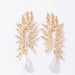 Wholesale alloy drop pearl sun leaf earrings JDC-ES-C155 Earrings JoyasDeChina 19654 Wholesale Jewelry JoyasDeChina Joyas De China