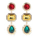Wholesale alloy drop-shaped gem earrings JDC-ES-JQ193 Earrings 佳琪 green Wholesale Jewelry JoyasDeChina Joyas De China