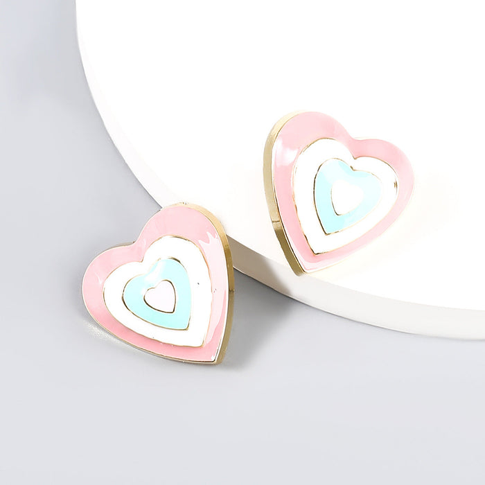 Wholesale alloy drops oil earrings JDC-ES-JL824 Earrings 氿乐 pink Wholesale Jewelry JoyasDeChina Joyas De China