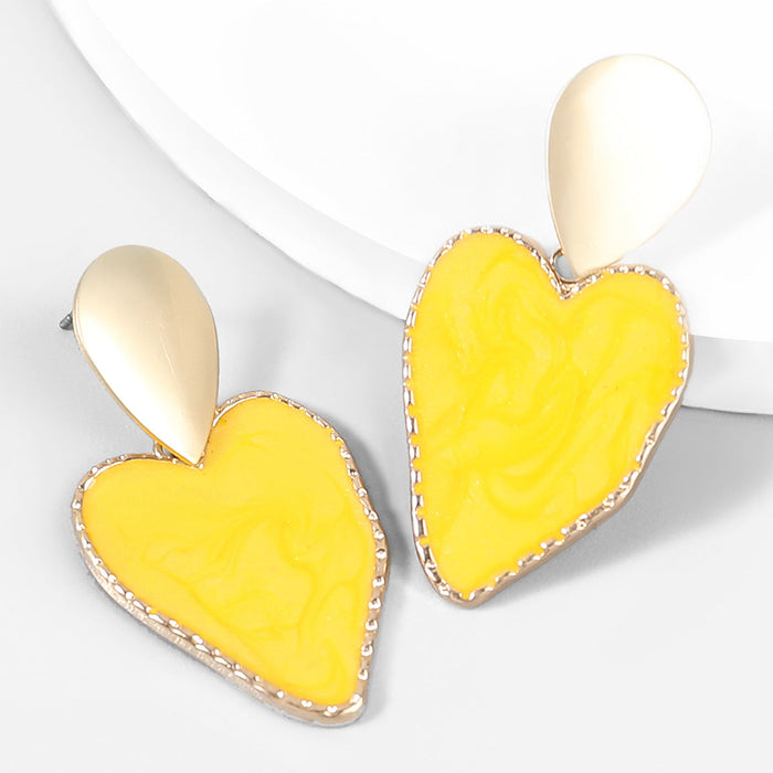 Wholesale Alloy Drops Oil Heart shape Earrings JDC-ES-JL826 Earrings 氿乐 yellow Wholesale Jewelry JoyasDeChina Joyas De China