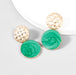Wholesale Alloy Drops Oil Round Earrings JDC-ES-JL825 Earrings 氿乐 green Wholesale Jewelry JoyasDeChina Joyas De China