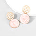 Wholesale Alloy Drops Oil Round Earrings JDC-ES-JL825 Earrings 氿乐 pink Wholesale Jewelry JoyasDeChina Joyas De China