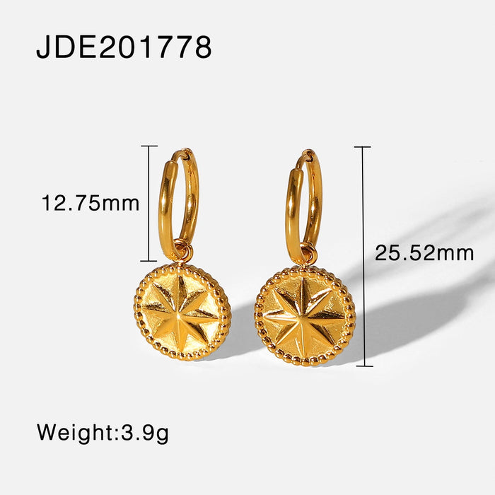 Wholesale alloy eight-pointed star coin earrings JDC-ES-JD331 Earrings 杰鼎 JDE201778 Wholesale Jewelry JoyasDeChina Joyas De China