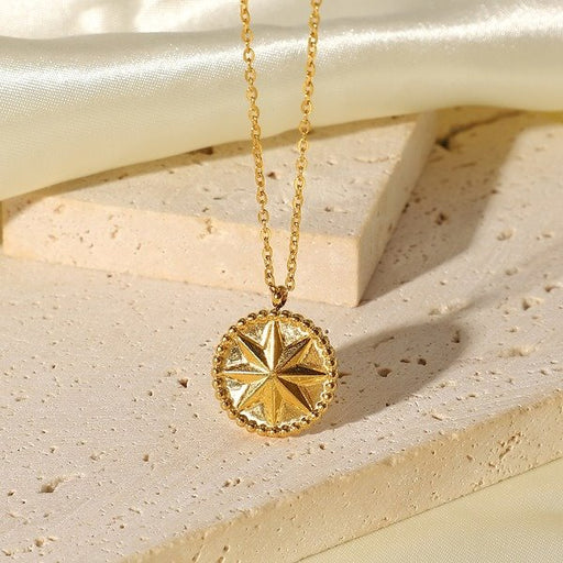 Wholesale alloy eight-pointed star coin necklace JDC-NE-JD332 NECKLACE 杰鼎 Wholesale Jewelry JoyasDeChina Joyas De China
