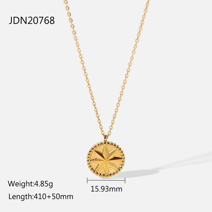 Wholesale alloy eight-pointed star coin necklace JDC-NE-JD332 NECKLACE 杰鼎 JDN20768 Wholesale Jewelry JoyasDeChina Joyas De China