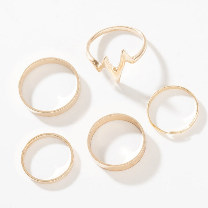 Wholesale Alloy Electrocardiogram Ring Set JDC-RS-RL041 Rings 瑞列 Wholesale Jewelry JoyasDeChina Joyas De China