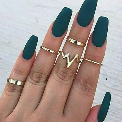 Wholesale Alloy Electrocardiogram Ring Set JDC-RS-RL041 Rings 瑞列 Wholesale Jewelry JoyasDeChina Joyas De China