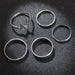 Wholesale Alloy Electrocardiogram Ring Set JDC-RS-RL041 Rings 瑞列 silver Wholesale Jewelry JoyasDeChina Joyas De China