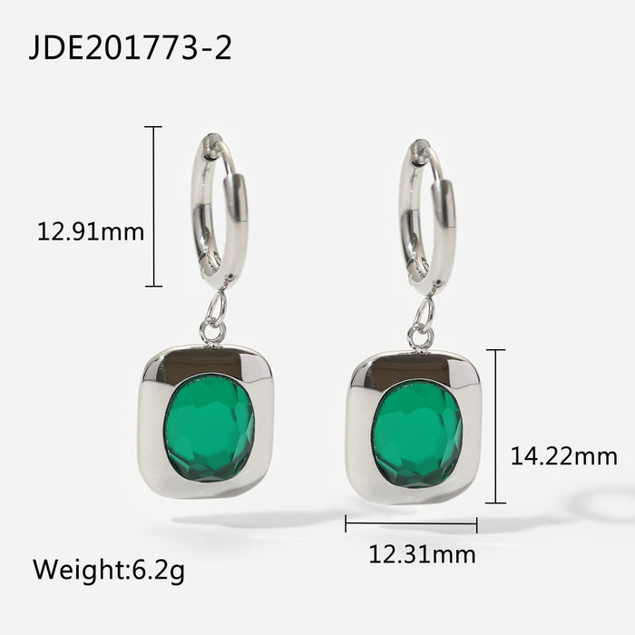 Wholesale alloy emerald square earrings JDC-ES-JD333 Earrings 杰鼎 JDE201773-2 Wholesale Jewelry JoyasDeChina Joyas De China
