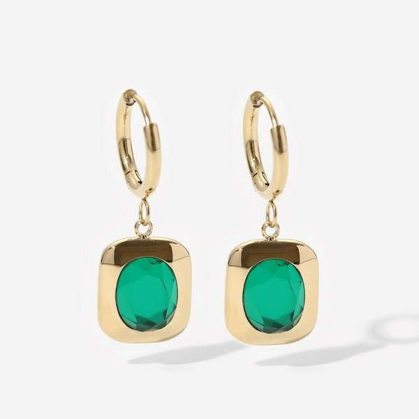 Wholesale alloy emerald square earrings JDC-ES-JD334 Earrings 杰鼎 Wholesale Jewelry JoyasDeChina Joyas De China