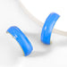 Wholesale Alloy Enamel C Shape Earrings JDC-ES-JL895 Earrings 氿乐 blue Wholesale Jewelry JoyasDeChina Joyas De China