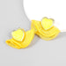 Wholesale alloy enamel cloth love earrings JDC-ES-JL843 Earrings 氿乐 yellow Wholesale Jewelry JoyasDeChina Joyas De China