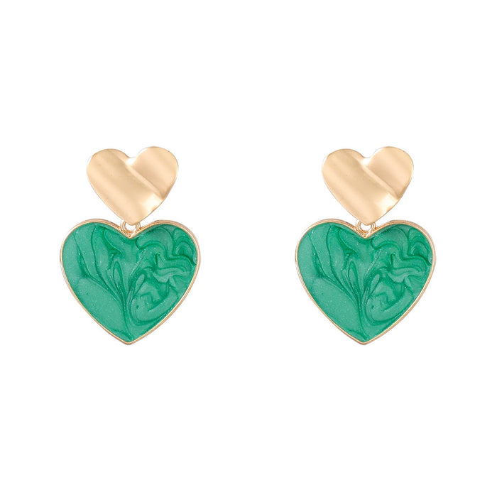 Wholesale alloy enamel double love earrings JDC-ES-JL837 Earrings 氿乐 Wholesale Jewelry JoyasDeChina Joyas De China