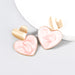 Wholesale alloy enamel double love earrings JDC-ES-JL837 Earrings 氿乐 pink Wholesale Jewelry JoyasDeChina Joyas De China