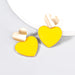 Wholesale alloy enamel double love earrings JDC-ES-JL837 Earrings 氿乐 yellow Wholesale Jewelry JoyasDeChina Joyas De China