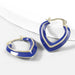 Wholesale alloy enamel geometric earrings JDC-ES-JL842 Earrings 氿乐 blue Wholesale Jewelry JoyasDeChina Joyas De China