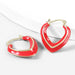 Wholesale alloy enamel geometric earrings JDC-ES-JL842 Earrings 氿乐 red Wholesale Jewelry JoyasDeChina Joyas De China