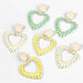 Wholesale Alloy Enamel Striped Heart Earrings JDC-ES-JL898 Earrings 氿乐 Wholesale Jewelry JoyasDeChina Joyas De China