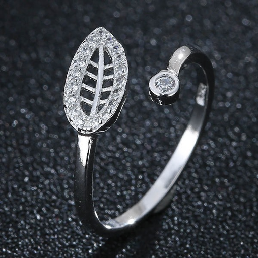 Bulk Jewelry Wholesale alloy-encrusted leaf opening rings JDC-RS-wy041 Wholesale factory from China YIWU China