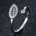 Bulk Jewelry Wholesale alloy-encrusted leaf opening rings JDC-RS-wy041 Wholesale factory from China YIWU China
