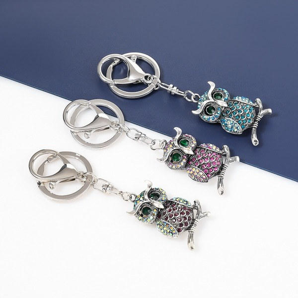 Bulk Jewelry Wholesale alloy-encrusted owl keychains JDC-KC-CL015 Wholesale factory from China YIWU China