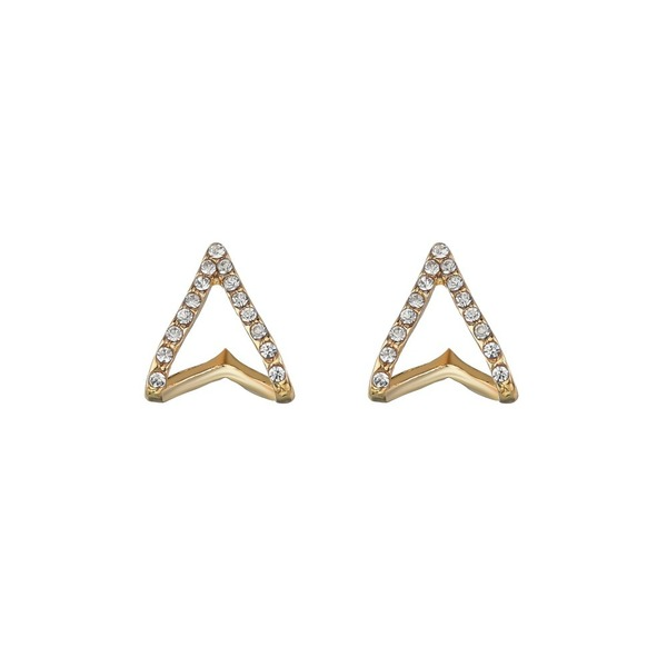Bulk Jewelry Wholesale alloy-encrusted zircon triangle V-shaped Earrings JDC-ES-bq107 Wholesale factory from China YIWU China
