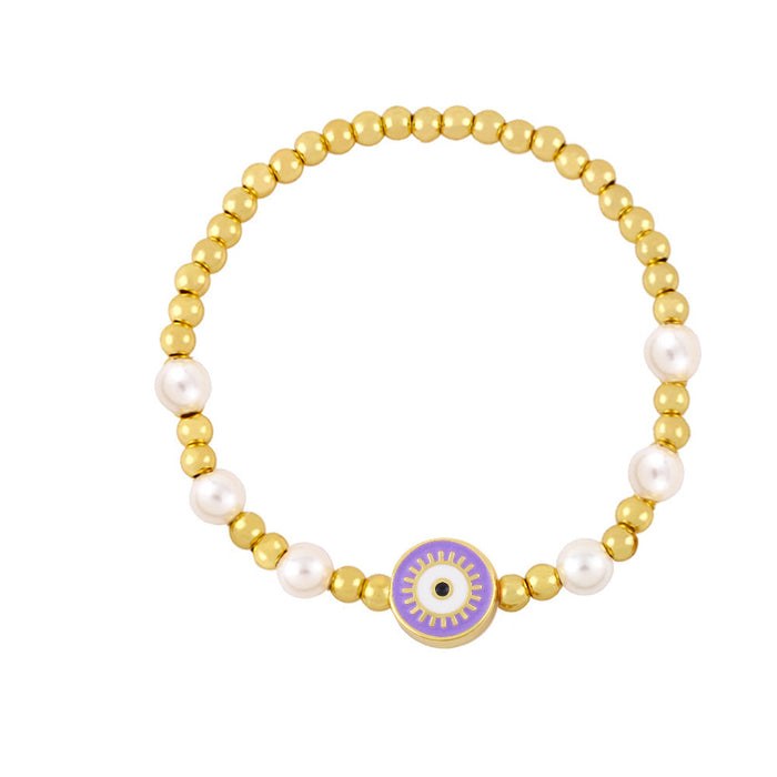 Wholesale alloy evil eye bracelet JDC-BT-AS102 Bracelet 翱昇 purple Wholesale Jewelry JoyasDeChina Joyas De China