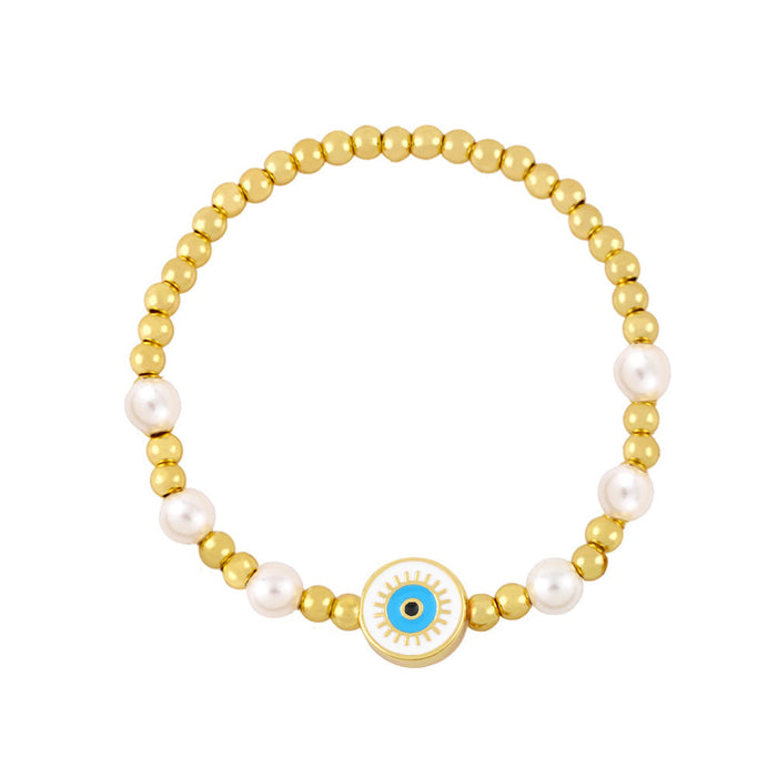 Wholesale alloy evil eye bracelet JDC-BT-AS102 Bracelet 翱昇 white Wholesale Jewelry JoyasDeChina Joyas De China