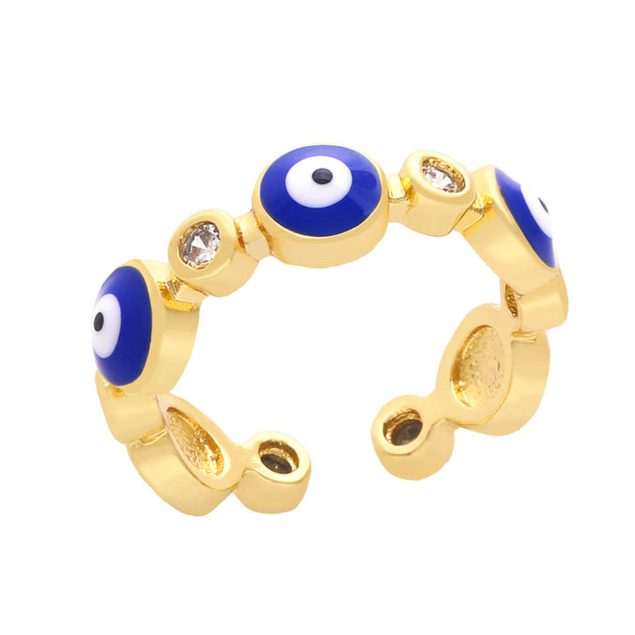 Wholesale alloy eye ring JDC-RS-AS303 Rings 翱昇 deep blue 1 Wholesale Jewelry JoyasDeChina Joyas De China