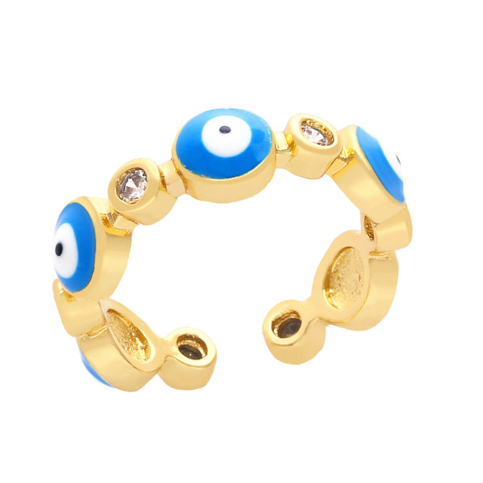 Wholesale alloy eye ring JDC-RS-AS303 Rings 翱昇 light blue 1 Wholesale Jewelry JoyasDeChina Joyas De China