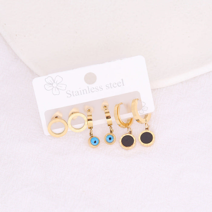 Wholesale alloy eye stud earrings set JDC-ES-Bingm011 Earrings 冰萌 2# Wholesale Jewelry JoyasDeChina Joyas De China