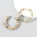 Wholesale Alloy Fabric C Shape Leopard Print Earrings JDC-ES-JL731 Earrings 氿乐 brown Wholesale Jewelry JoyasDeChina Joyas De China