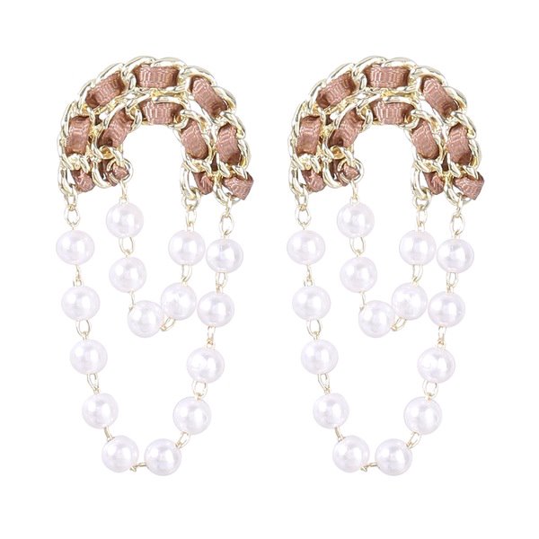 Wholesale alloy fabric imitation pearl earrings JDC-ES-JL762 Earrings 氿乐 Wholesale Jewelry JoyasDeChina Joyas De China