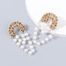 Wholesale alloy fabric imitation pearl earrings JDC-ES-JL762 Earrings 氿乐 brown Wholesale Jewelry JoyasDeChina Joyas De China