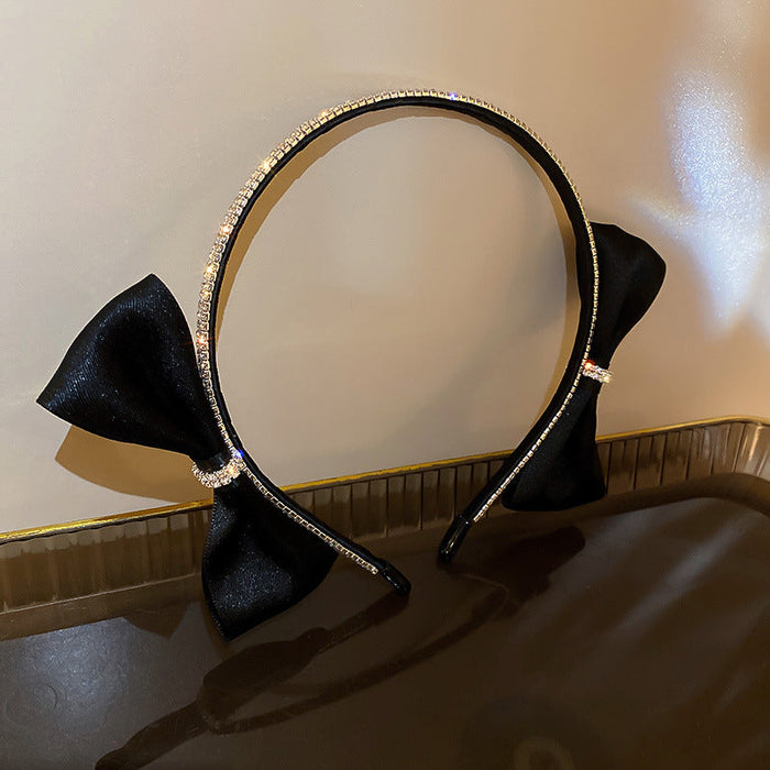 Wholesale Alloy Fabric Rhinestone Bowknot Headband JDC-HD-BY002 Headband 宝钰 black Wholesale Jewelry JoyasDeChina Joyas De China