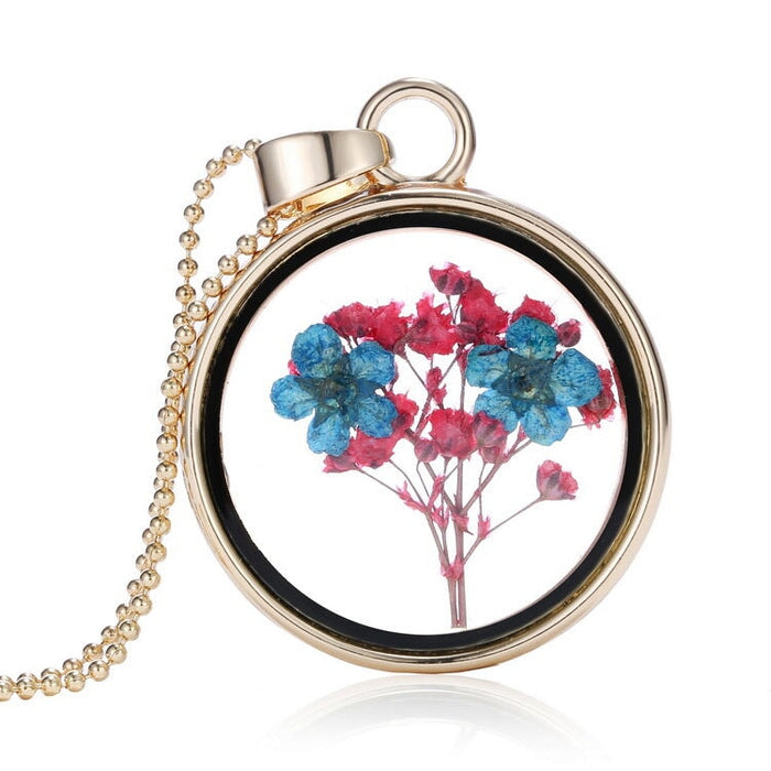 Wholesale Alloy Fashion Dried Flower Transparent Necklace JDC-NE-YinH009 Necklaces 颖皓 150N71 Wholesale Jewelry JoyasDeChina Joyas De China