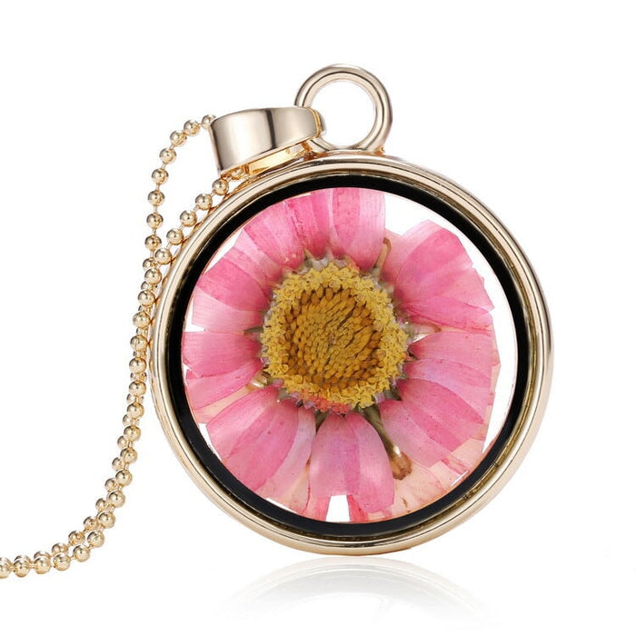 Wholesale Alloy Fashion Dried Flower Transparent Necklace JDC-NE-YinH009 Necklaces 颖皓 150N75 Wholesale Jewelry JoyasDeChina Joyas De China