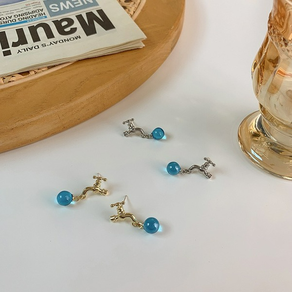 Wholesale alloy faucet Blue Earrings JDC-ES-MS164 Earrings JoyasDeChina Wholesale Jewelry JoyasDeChina Joyas De China