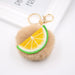 Wholesale Alloy Faux Hair Avocado Daisy Hair Ball Pom Pom Keychain JDC-KC-Zuge040 Keychains 祖格 Wholesale Jewelry JoyasDeChina Joyas De China