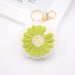 Wholesale Alloy Faux Hair Avocado Daisy Hair Ball Pom Pom Keychain JDC-KC-Zuge040 Keychains 祖格 white / Wholesale Jewelry JoyasDeChina Joyas De China